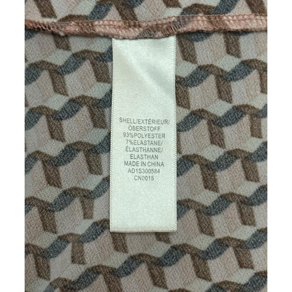 ADRIANNA PAPELL Square Neck Blouse Relaxed Top Pink Geometric Work Career Office - Picture 7 of 9